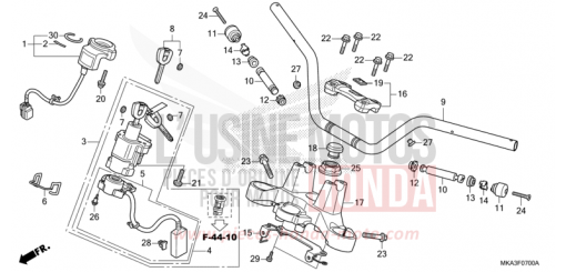 HANDLE PIPE/TOP BRIDGE NC750XDH de 2017